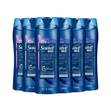 Suave front label on 18 oz bottle showing product name and scent benefit