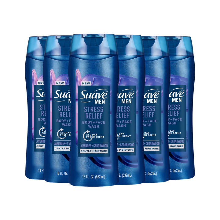 Suave front label on 18 oz bottle showing product name and scent benefit