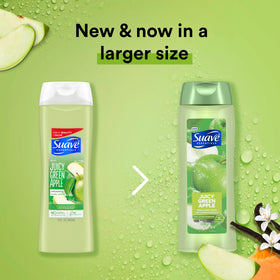 Close-up of Suave bottle cap and dispenser highlighting easy, no-drip use