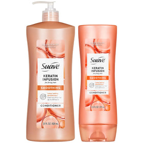 Suave front packaging showing keratin infusion and bundle benefit