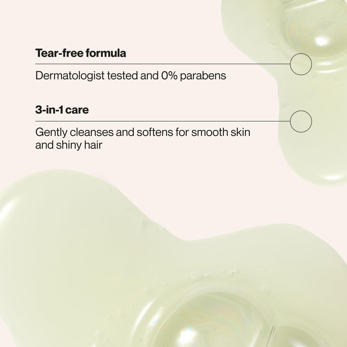 Creamy lather texture from Suave Kids 3‑in‑1 showing gentle cleanse benefit