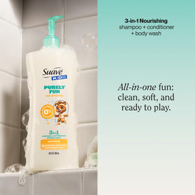 Suave Kids pump and cap detail for easy dispensing and parent convenience