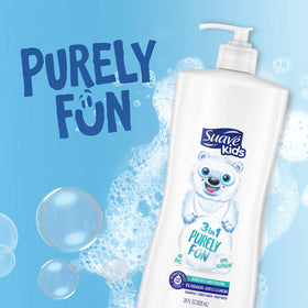 Suave Kids pump dispensing lather for quick, easy bath time