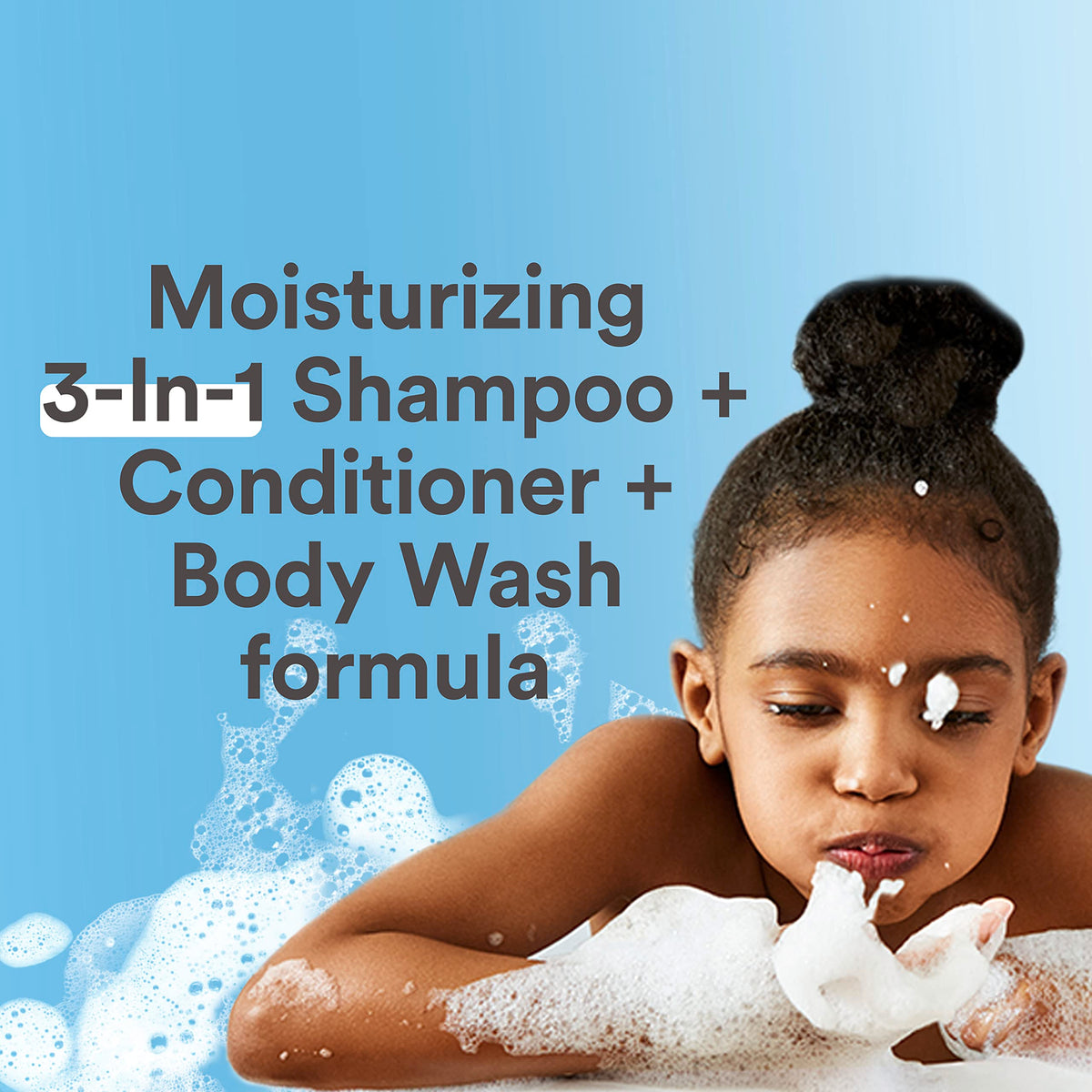 Suave Kids creamy lather texture demonstrating gentle cleansing