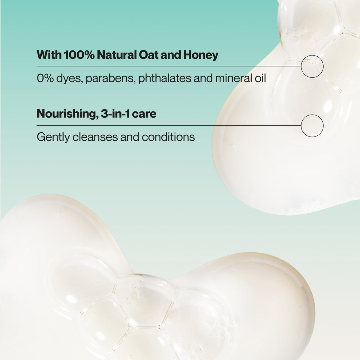 Suave Kids creamy foam texture closeup demonstrating gentle lather and easy rinse