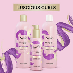 Suave after styling result showing defined shiny curls and improved manageability