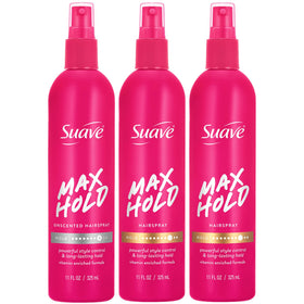 Suave bottle front packaging showing branding and hold level benefits