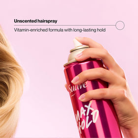 Texture of finished hair after Suave Max Hold spray showing controlled, natural hold
