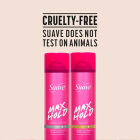 Label close-up on Suave unscented can showing fragrance-free styling benefit