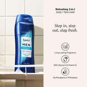 Suave back label close-up showing ingredients, directions, and user information benefit