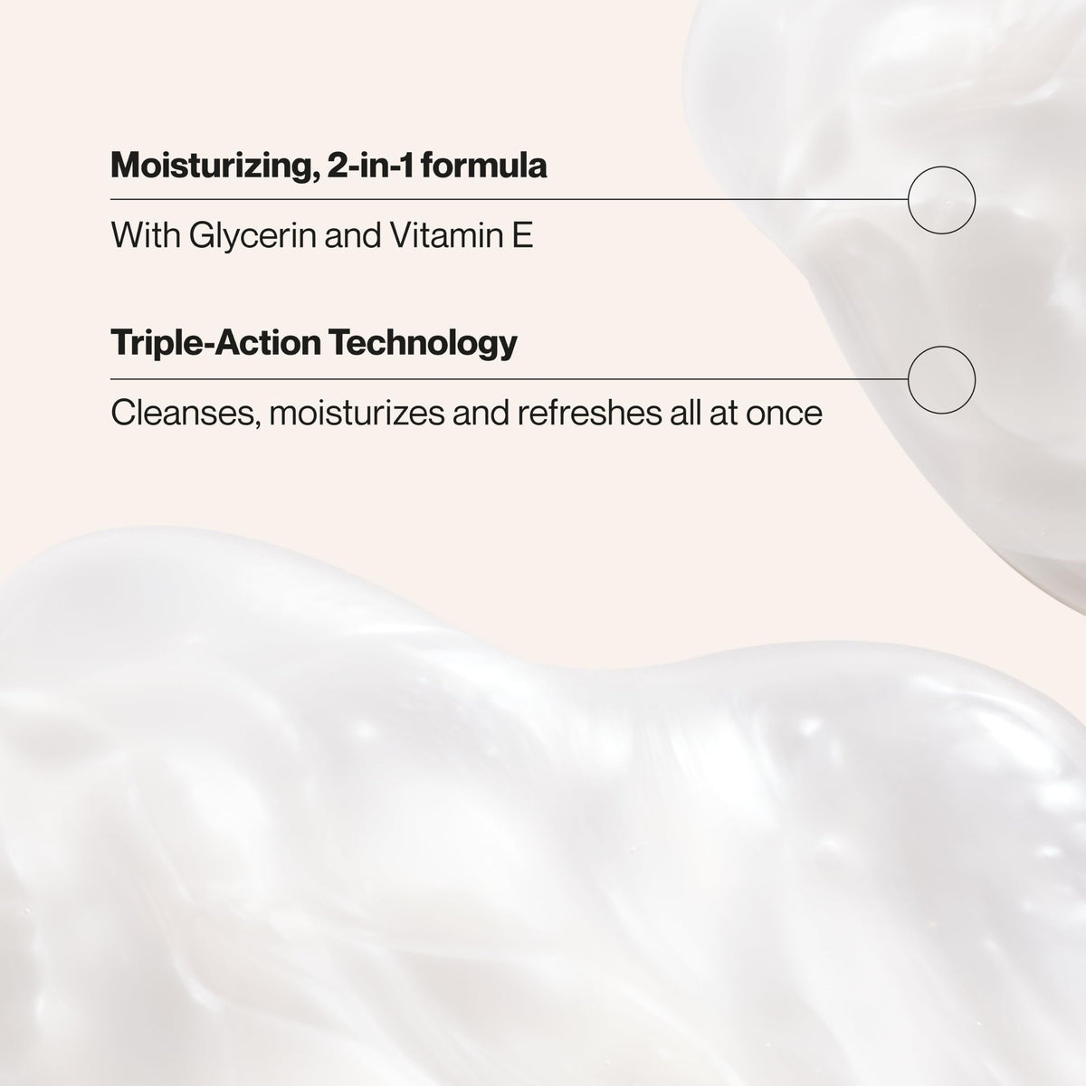 Suave men bottle back label displaying ingredients and product claims for transparency
