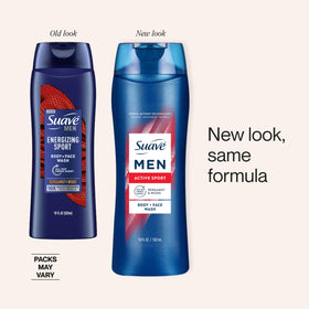 Suave bottle held in hand to show 18 oz scale and convenience
