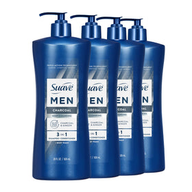 Suave bottle front packaging showing branding and charcoal benefits