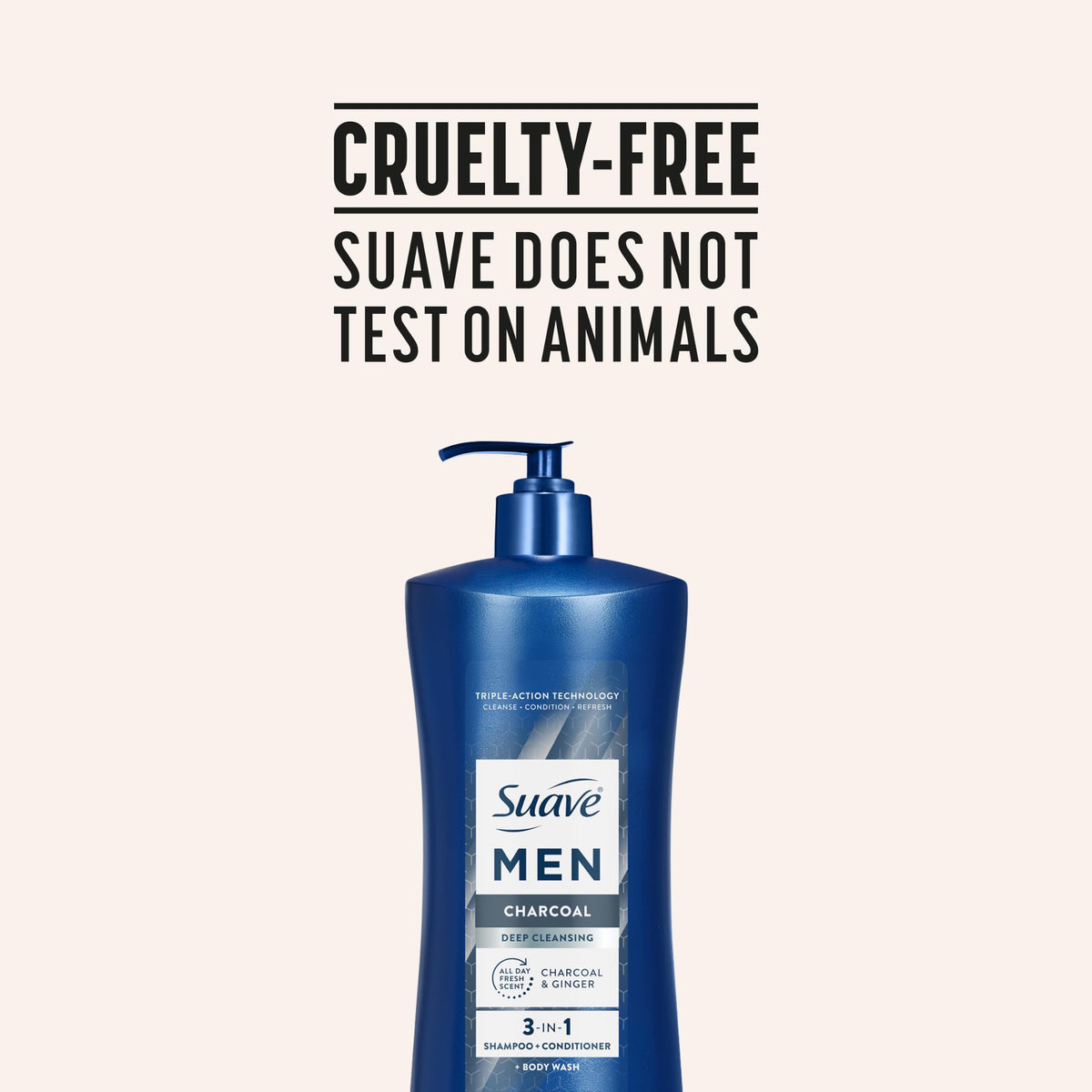 Suave on bathroom shelf in a lifestyle setting for everyday use