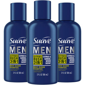 Suave Citrus Rush front packaging showing compact travel bottles and bright label benefit