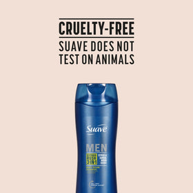 Citrus extract visuals beside Suave bottle illustrating invigorating scent