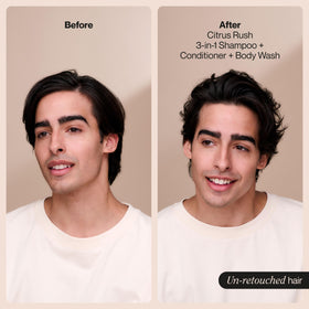 Foamy lather from Suave Men Citrus Rush showing gentle cleansing effect