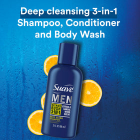 Suave Citrus Rush lather close-up showing creamy texture and quick cleansing benefit