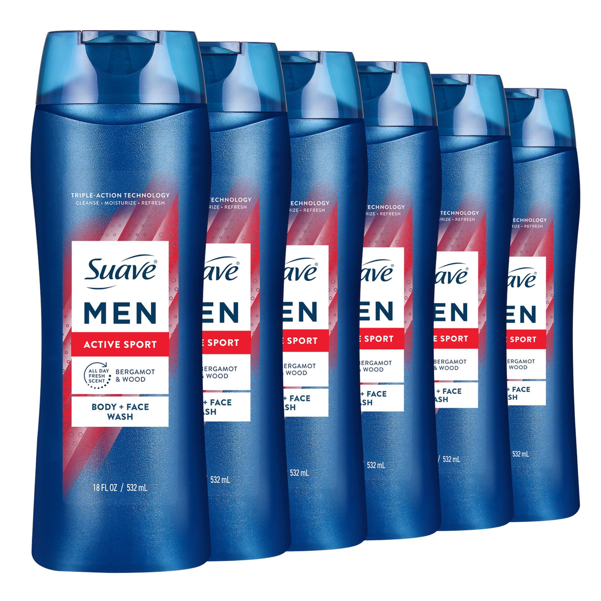 Suave front packaging showing energizing sport scent and benefits