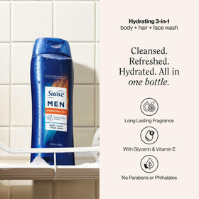 Suave back label close-up highlighting ingredients and claims