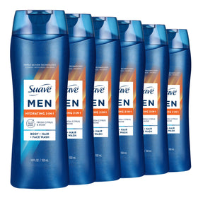 Suave front bottle view showing hydrating 3-in-1 benefits