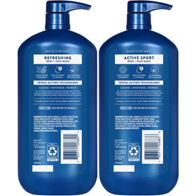 Suave bottle label close-up showing ingredients and recycled plastic information