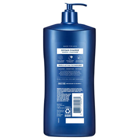 Poured Suave Men formula in palm showing smooth texture and easy spread benefit