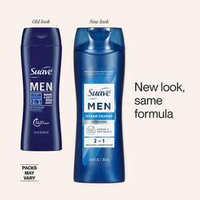 Suave Men Ocean Charge lather texture on hand demonstrating lightweight foam and conditioning