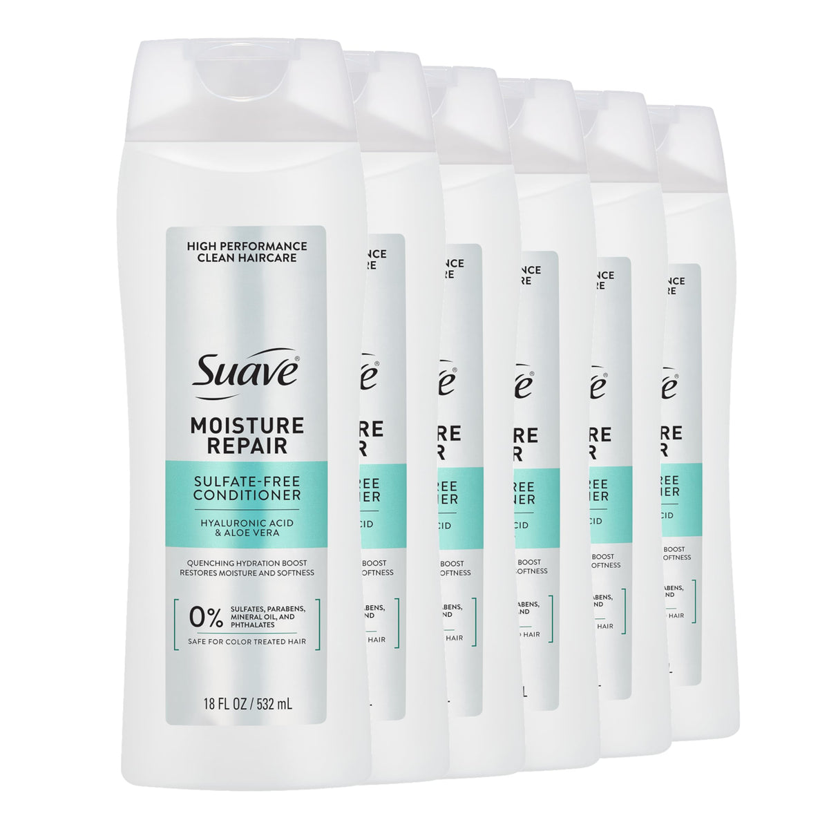 Suave bottle front packaging showing label and size benefits