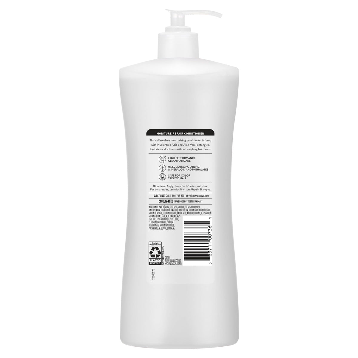 Suave conditioner being applied in shower demonstrating detangling and hydration benefit