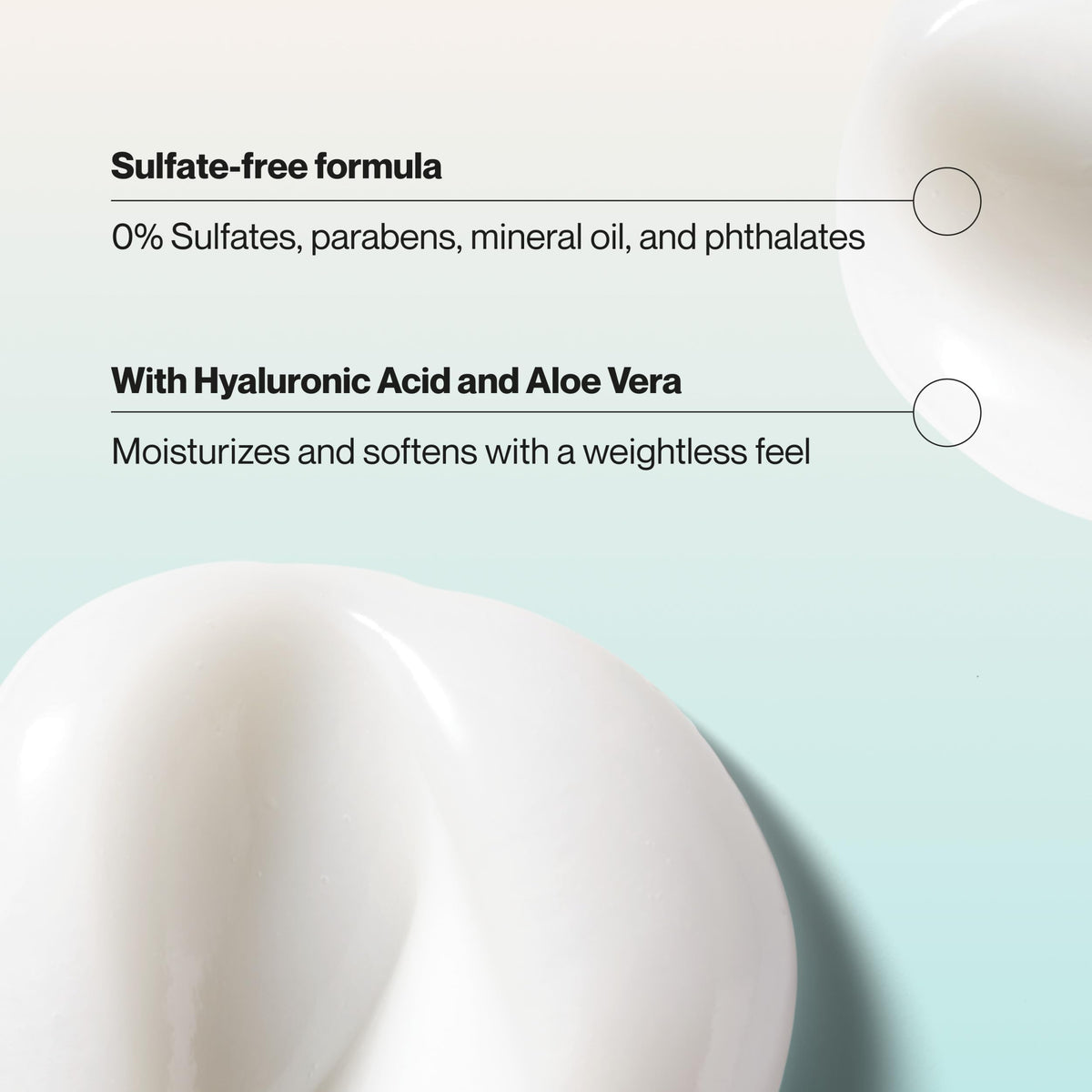 Suave conditioner texture dispensing from pump showing creamy consistency and spreadability