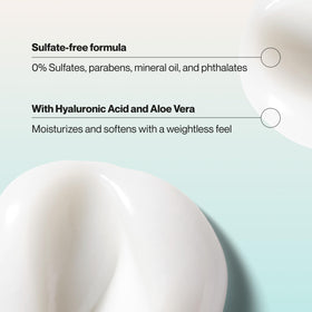 Suave conditioner texture dispensing from pump showing creamy consistency and spreadability