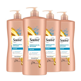 Suave bottle front packaging showing brand and glossy hair benefit