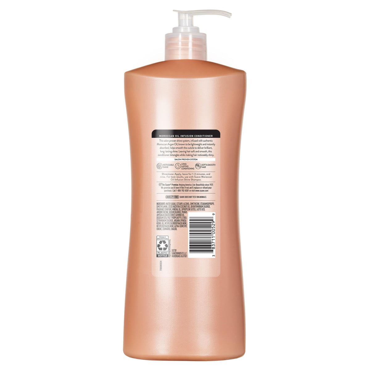 Hair being conditioned with Suave Moroccan Infusion showing smoother shiny results