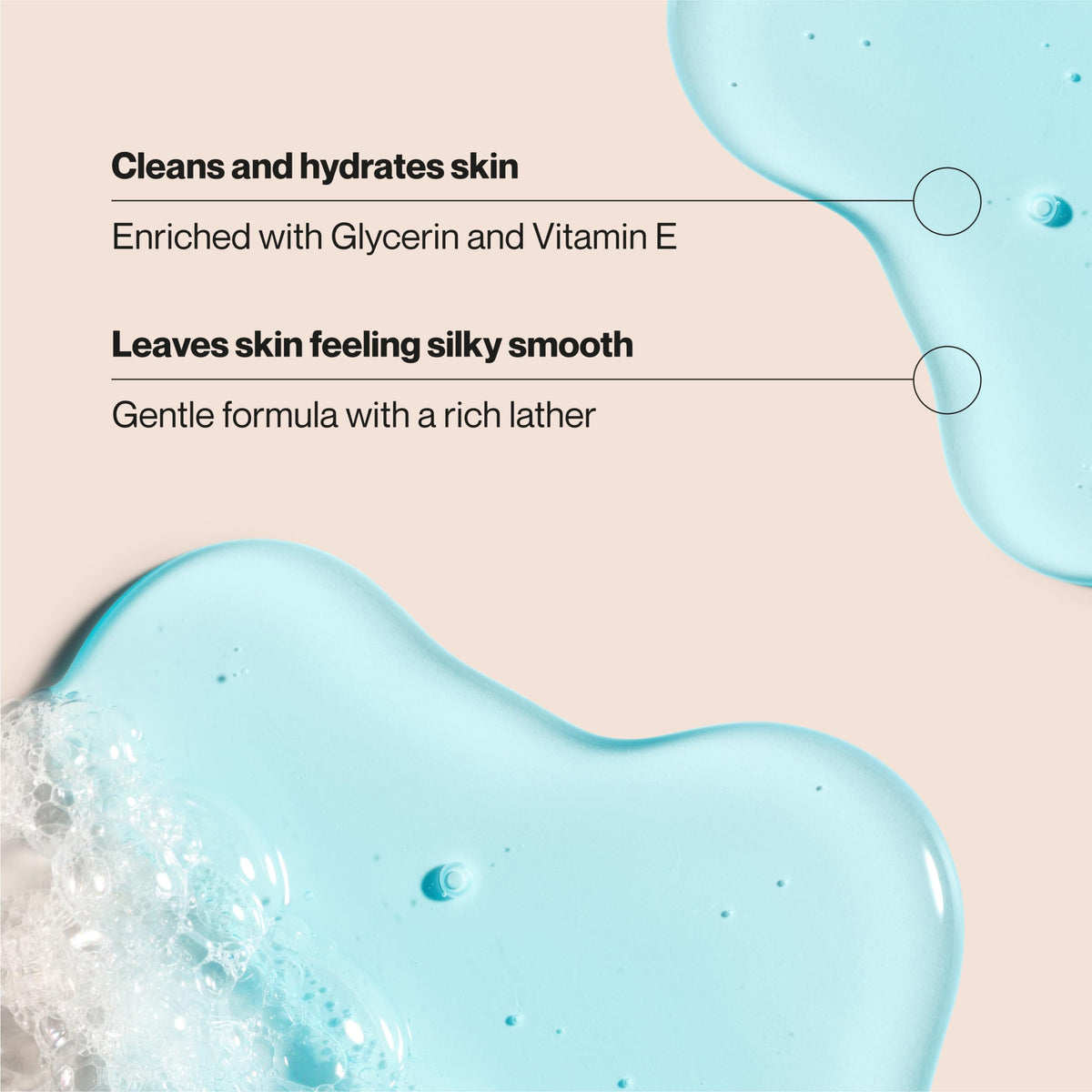 suave creamy lather close-up showing rich foam for gentle hydration