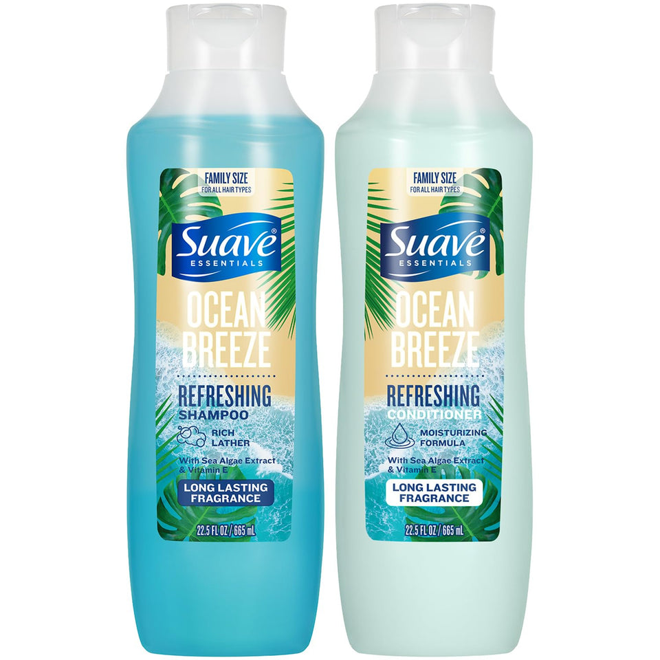Suave front packaging showing Ocean Breeze set and benefit of everyday refresh