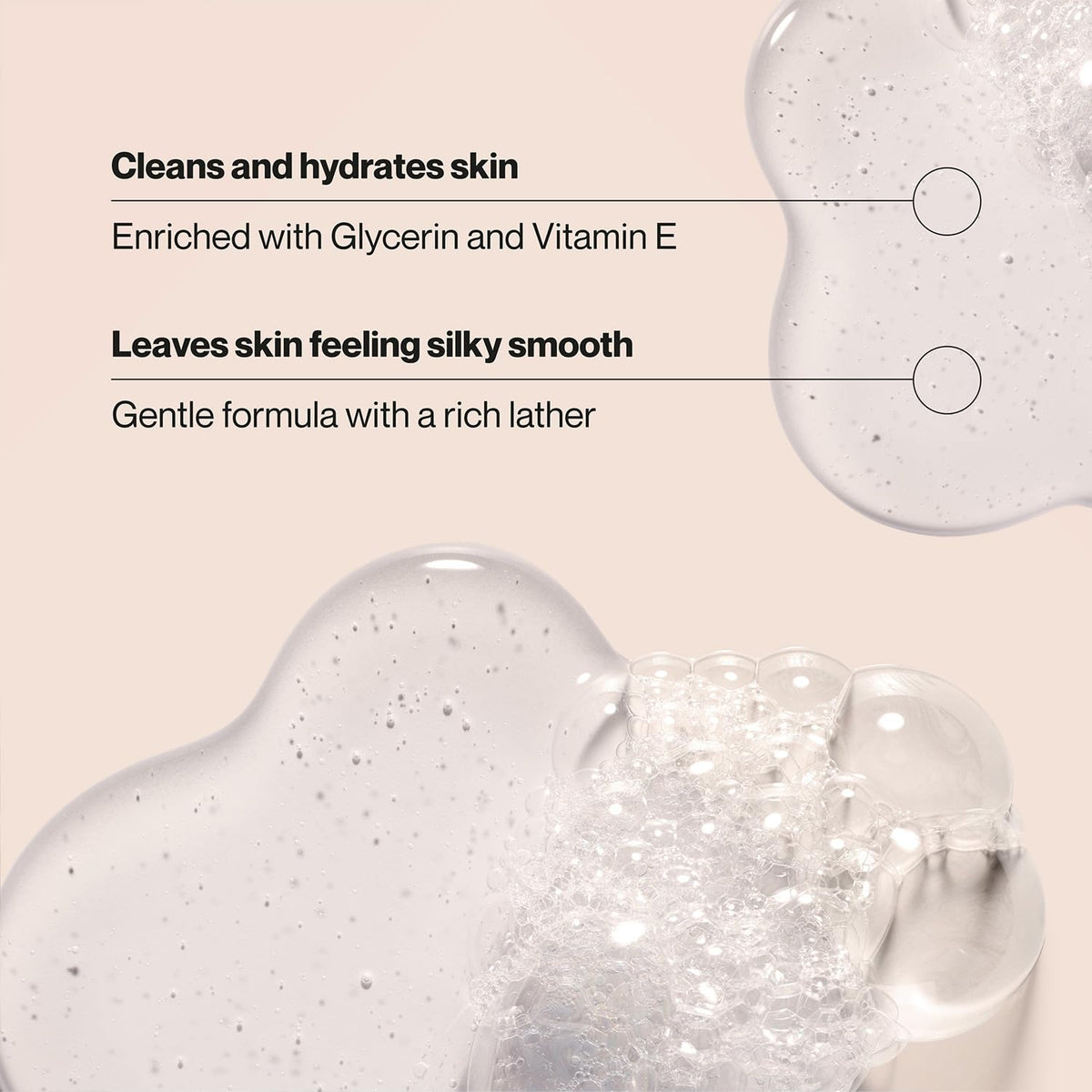 Suave Ocean Breeze pouring texture from bottle showing creamy lather benefit