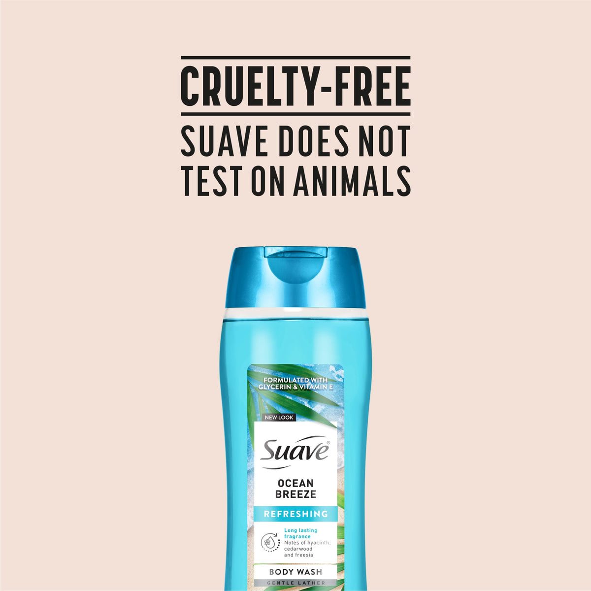 suave texture on hand demonstrating silky smooth hydrated skin feeling