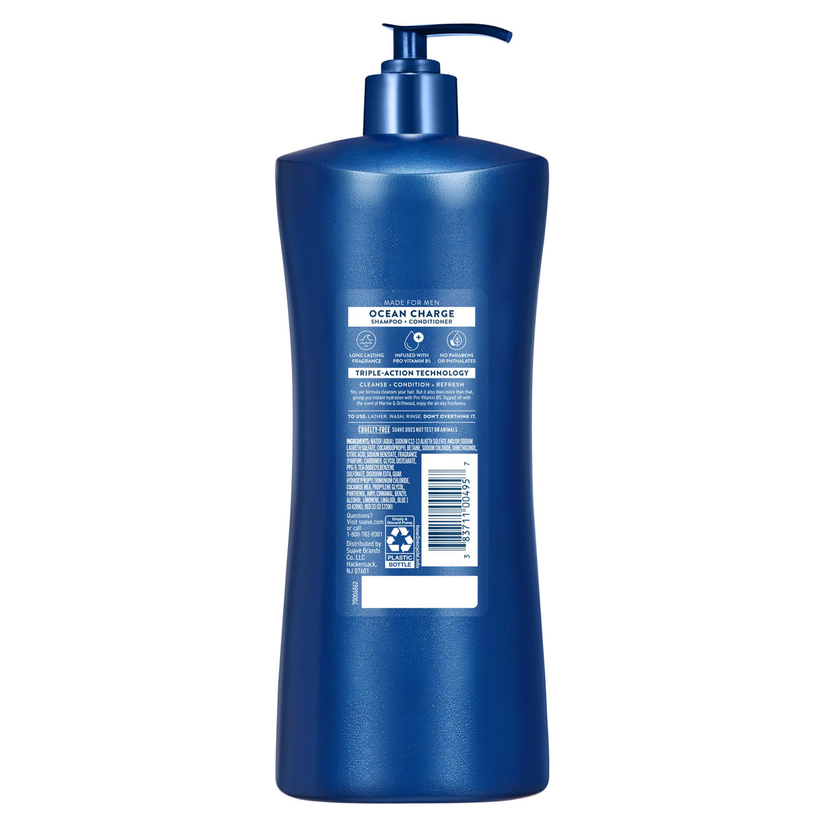 Suave Men Ocean Charge on a shower shelf showing everyday bathroom convenience