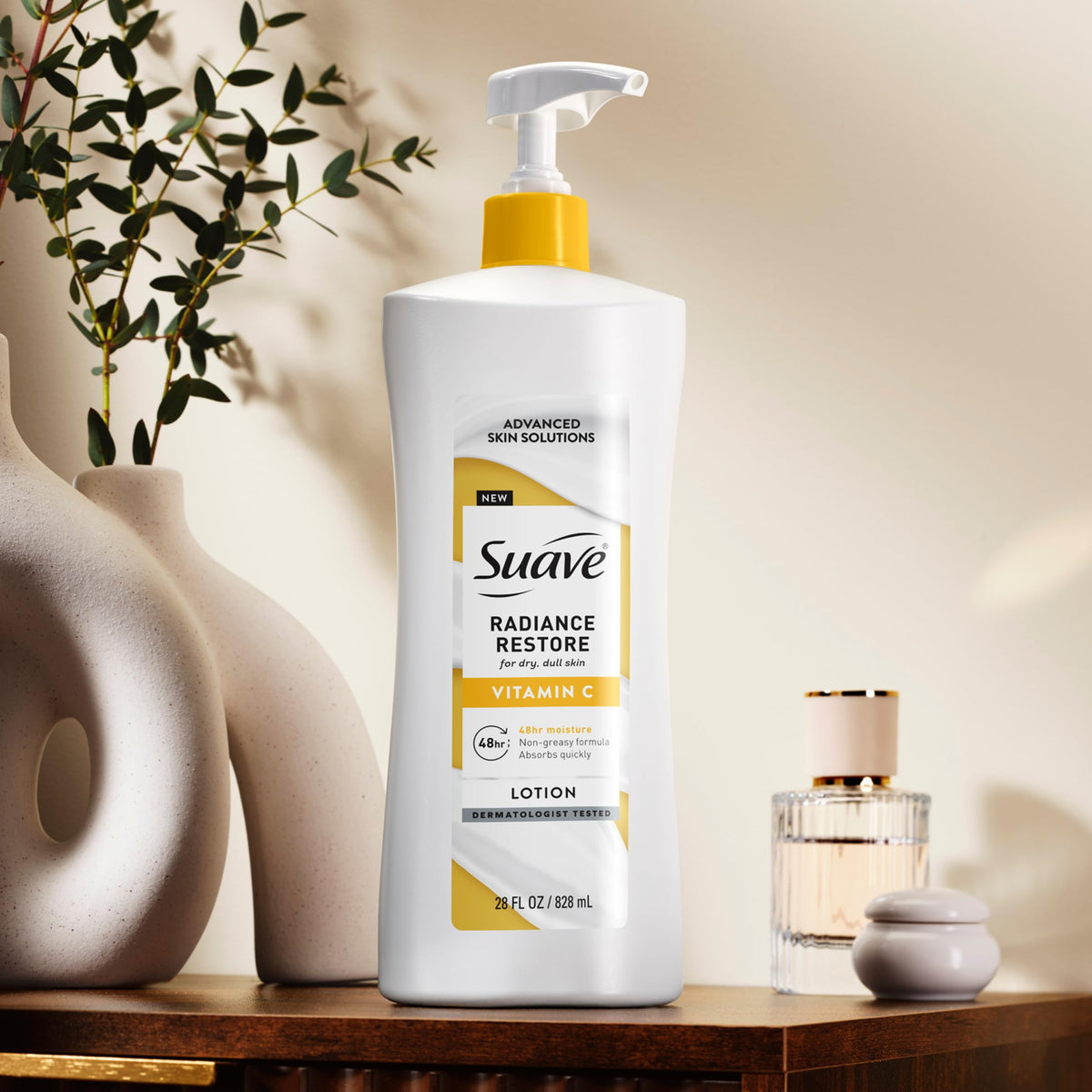 Person applying Suave after shower illustrating post-shower hydration benefit