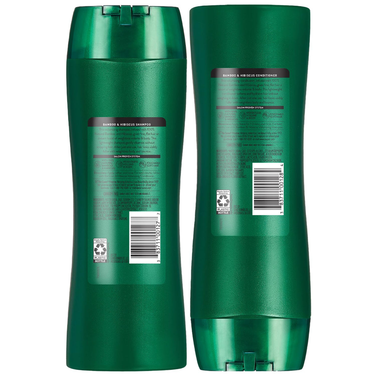 Suave recyclable packaging label showing eco-conscious brand benefit