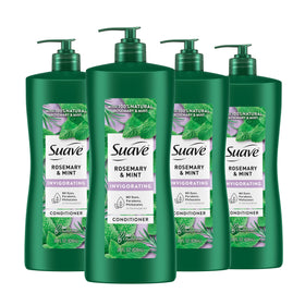 Suave bottle front view showing rosemary and mint scent benefits