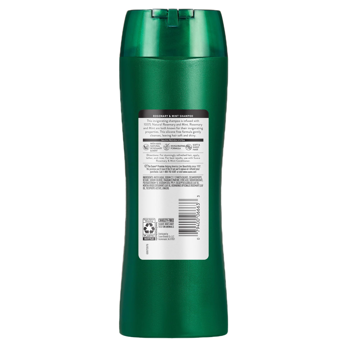 Shampoo poured into palm illustrating Suave smooth lather and hydration