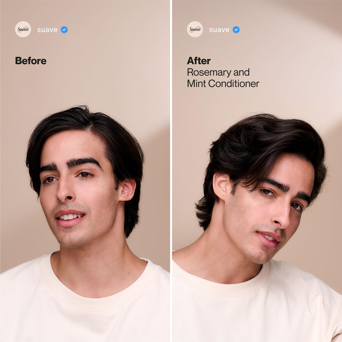 Suave conditioner creamy texture glistening for deep hydration