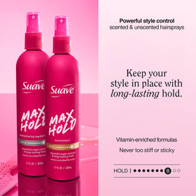 Suave scented bottle side view showing spray design for light fragrance