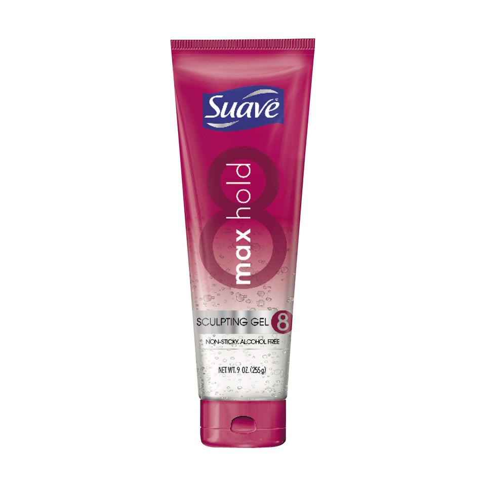 Suave sculpting gel front packaging showing label and 9 oz size for clear product identification