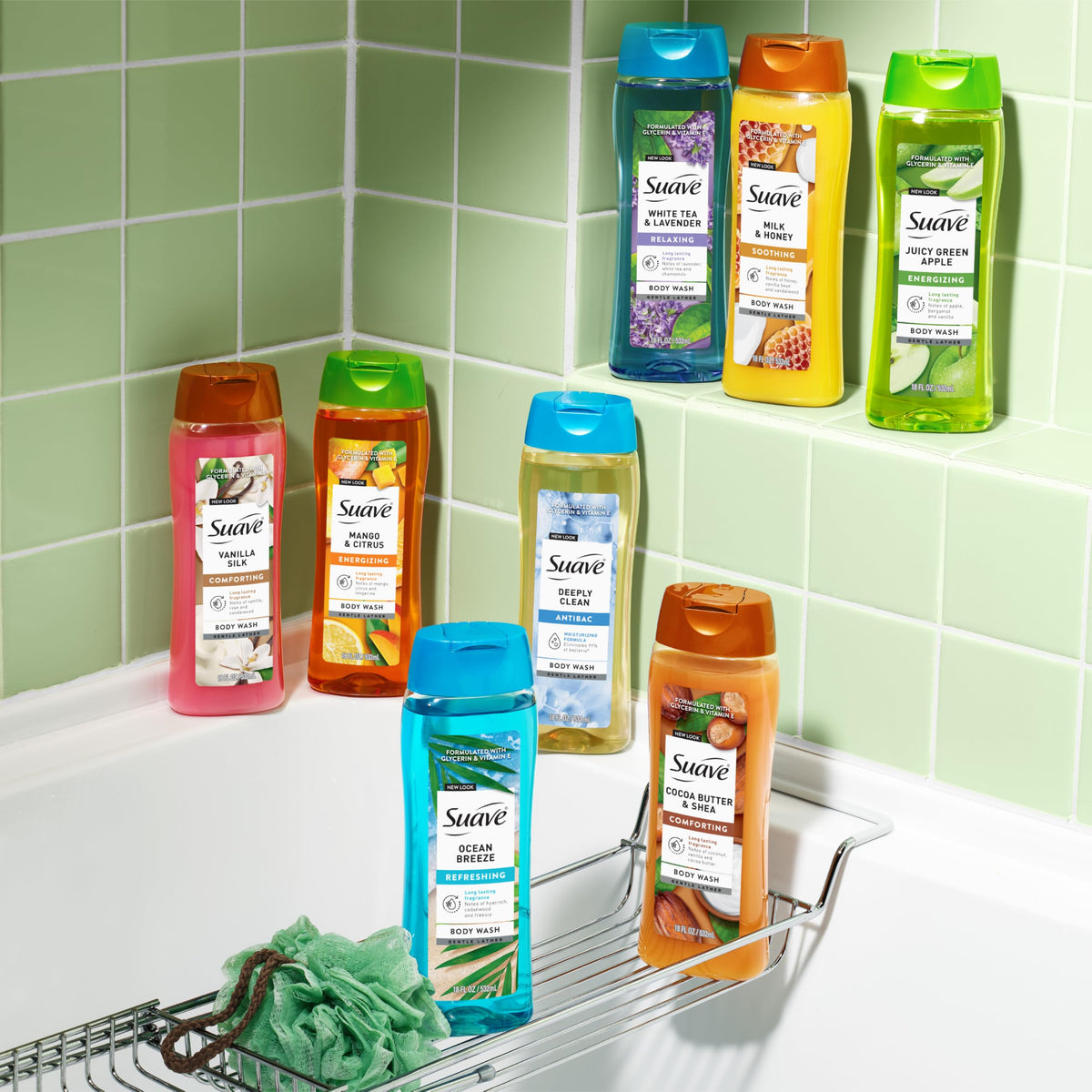 Suave six-pack boxed and stacked for economical storage and value