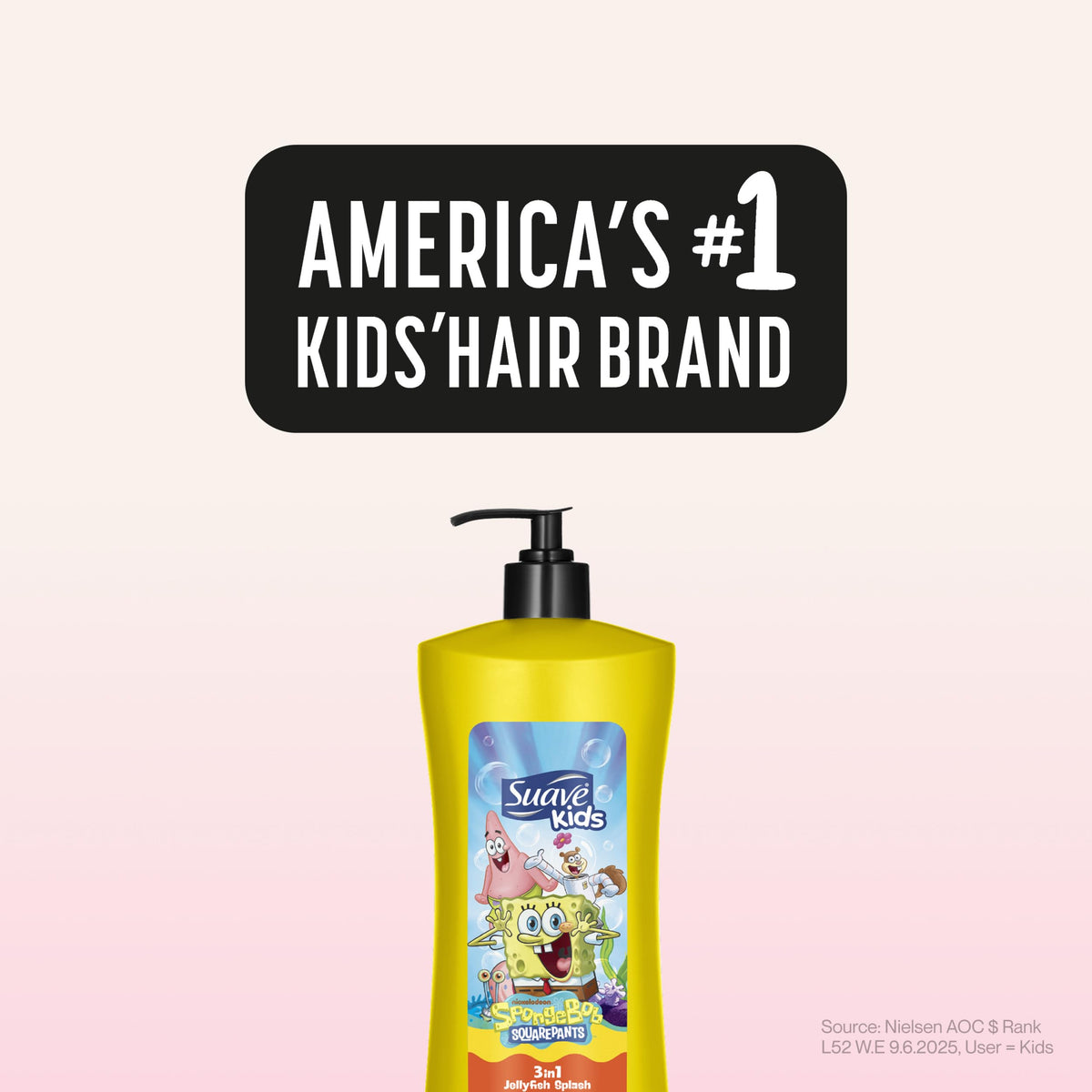 Child using Suave kids in bath enjoying scent and quick head-to-toe clean benefit