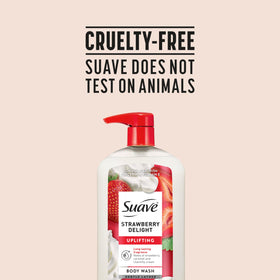 suave visual of strawberries and cream representing the product fragrance