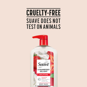 suave person using body wash in shower showing uplifting scent experience